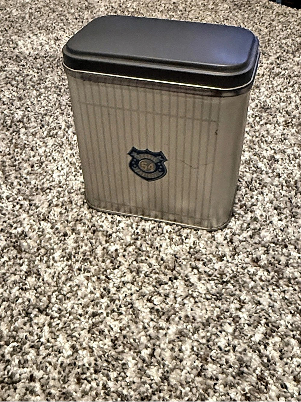 Fossil 54 Collectible Watch Tin Silver & Black